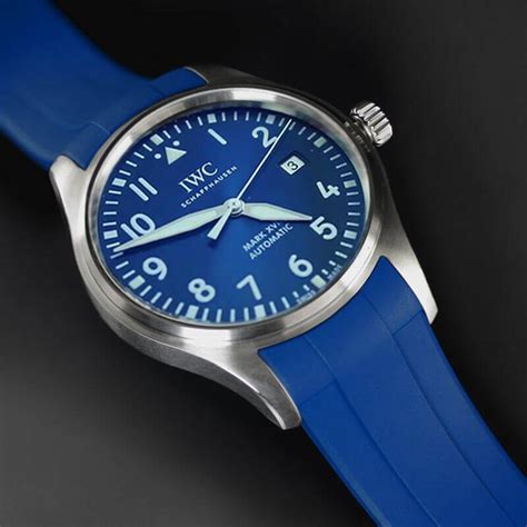 iwc blue rubber strap